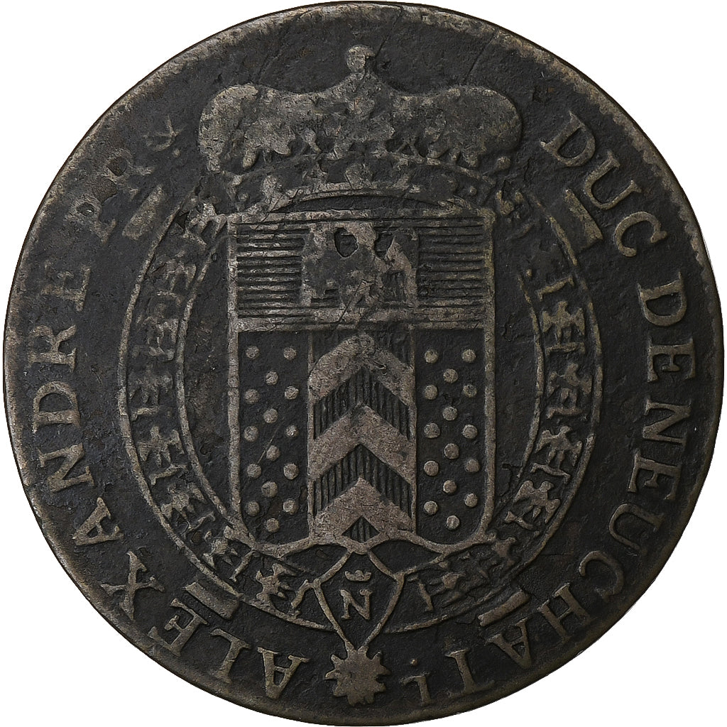 Principality of Neuchâtel, Alexandre Berthier, Batzen, 1809, Biglione, MB+