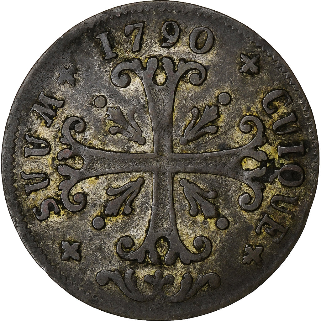 Principality of Neuchâtel, Frédéric-Guillaume II, 1/2 Batzen, 1790, Biglione