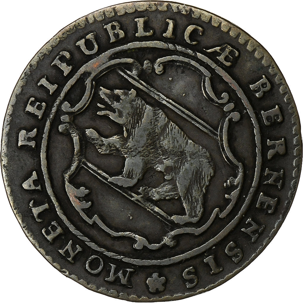 City of Bern, 1/2 Batzen, 1796, Berne, Billon, EF(40-45)