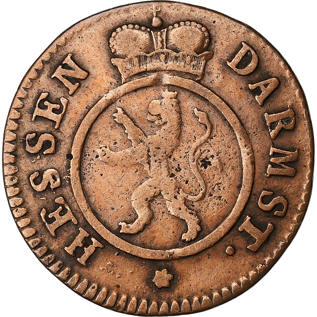 Grand Duchy of Hessen-Darmstadt, Louis IX, 1 Pfennig, 1790, Copper, VF(30-35)