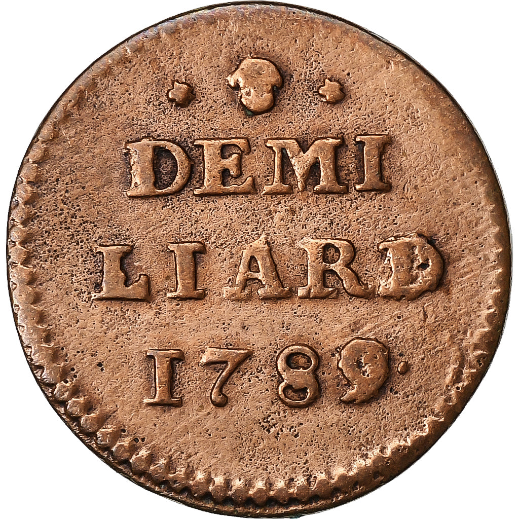 Duchy of Luxembourg, Joseph II, 1/2 Liard, 1789, Brussels, Copper, VF(20-25)