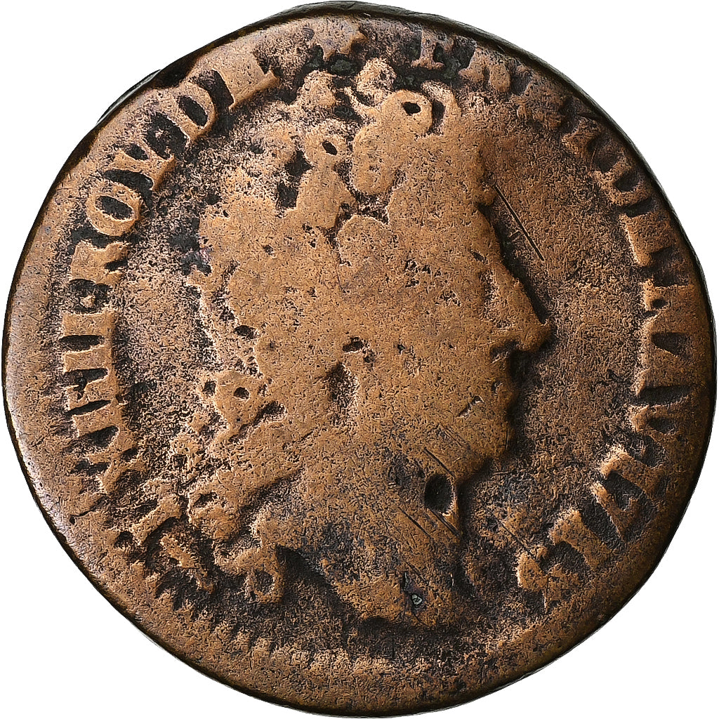 Frankrijk, Louis XIV, Liard  de Lille, 1715, Lille, Koper, FR, Gadoury:82