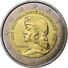 Monaco, 2 Euro, Lucien 1er (500 years), 2012, MDP, Bi-Metallic, MS(63)