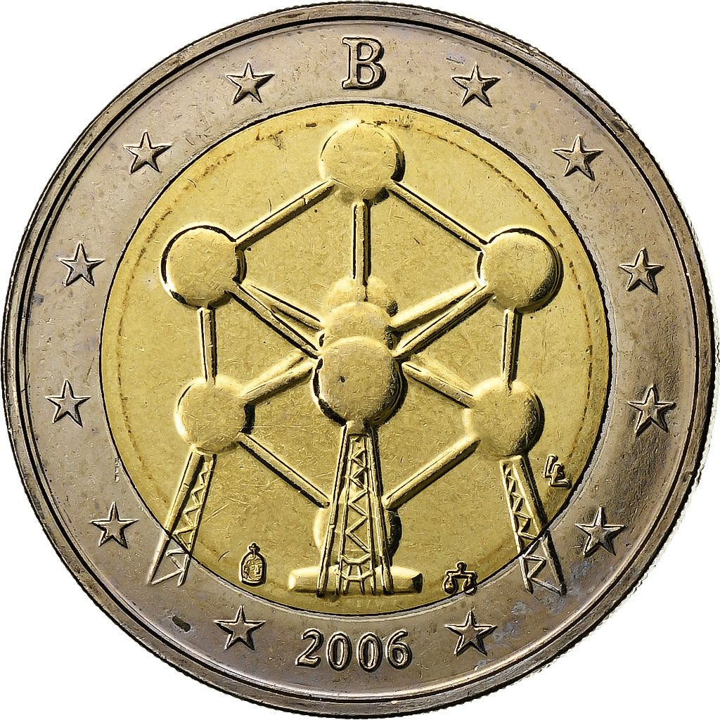 Belgium, Albert II, 2 Euro, Atomium, 2006, Brussels, Bi-Metallic, MS(63)