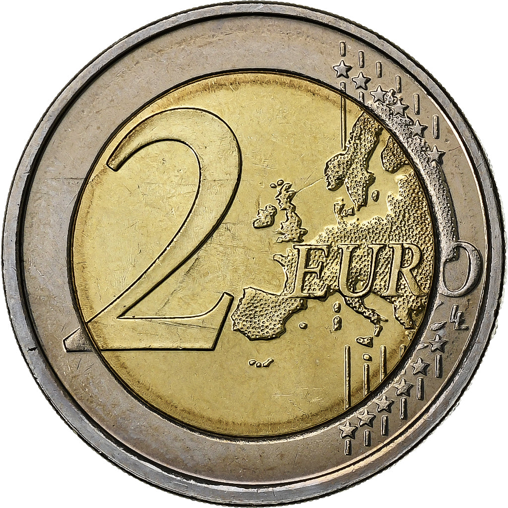 Belgium, Albert II, 2 Euro, Human Rights, 2008, Brussels, Bi-Metallic, MS(63)