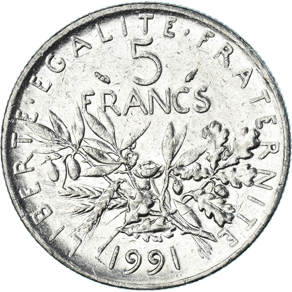 Coin, France, 5 Francs, 1991