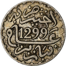 Morocco, Hassan I, 1/2 Dirham, AH 1299 (1882), Paris, Silver, VF(30-35)