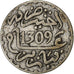Morocco, Hassan I, 1/2 Dirham, AH 1309 (1892), Paris, Silver, VF(30-35)