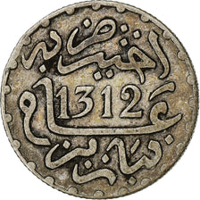 Morocco, Hassan I, 1/2 Dirham, AH 1312 (1895), Paris, Silver, VF(30-35)
