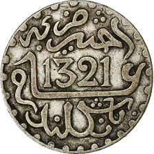 Morocco, Abdelaziz, 1/2 Dirham, AH 1321 (1903), London, Silver, VF(30-35)
