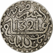 Maroc, Abdelaziz, 1/2 Dirham, AH 1321 (1903), Londres, Argent, TB+