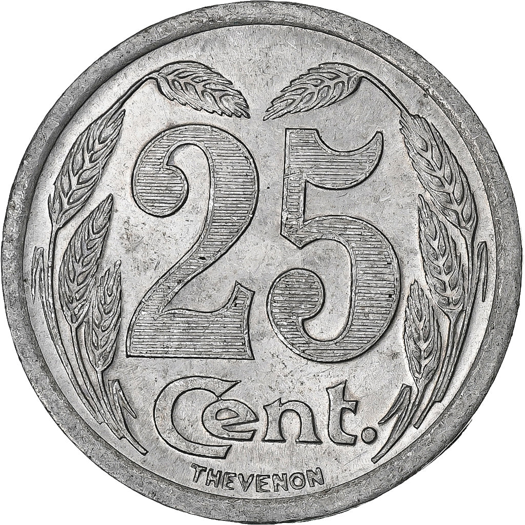 França, Chambre de commerce d'Evreux, 25 Centimes, 1921, AU(50-53), Alumínio