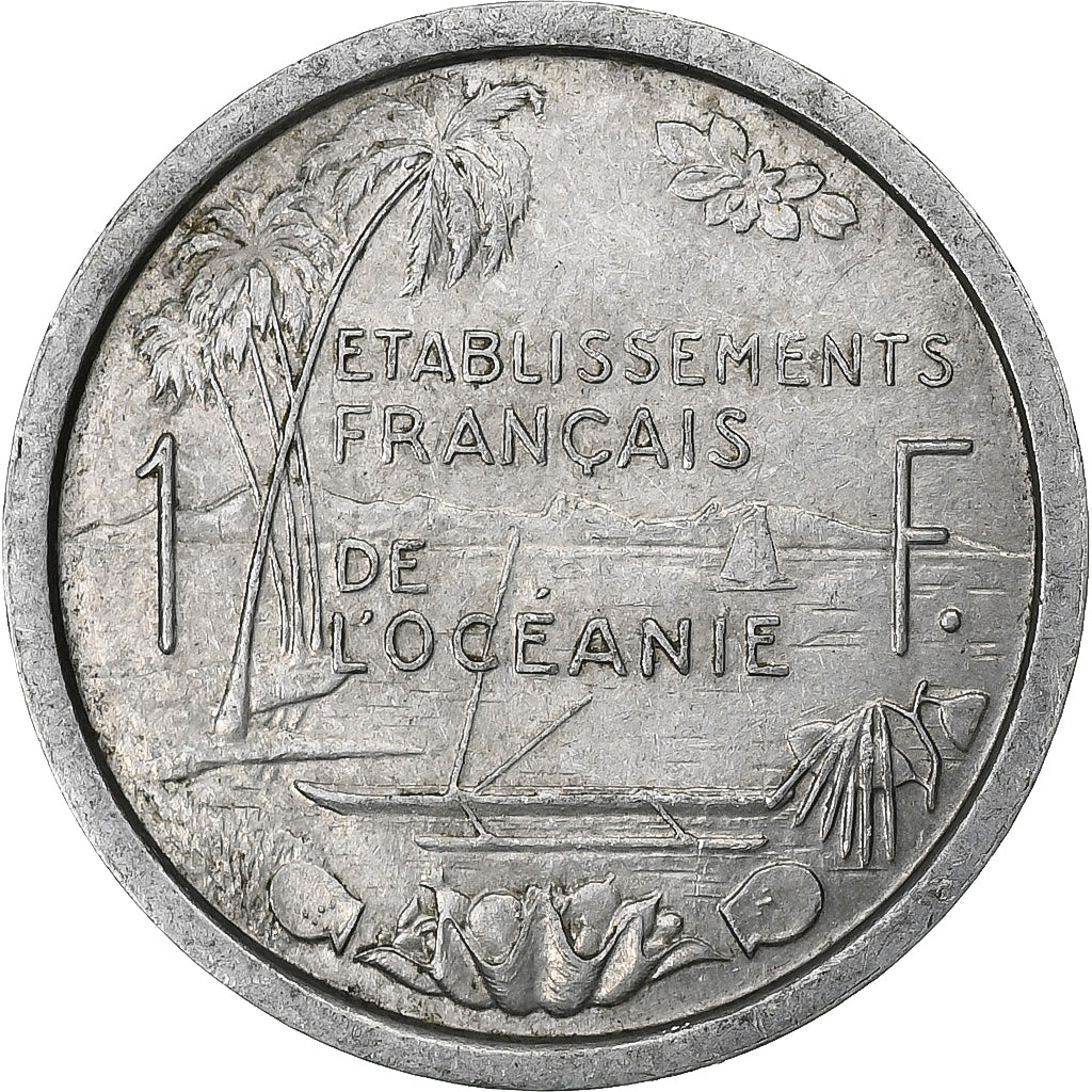 Polinezja Francuska, 1 Franc, 1949, Paris, Aluminium, AU(55-58)