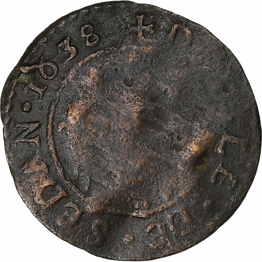 Principado de Sedan, Double De Sedan, 1638, Sedan, Cobre, F(12-15)