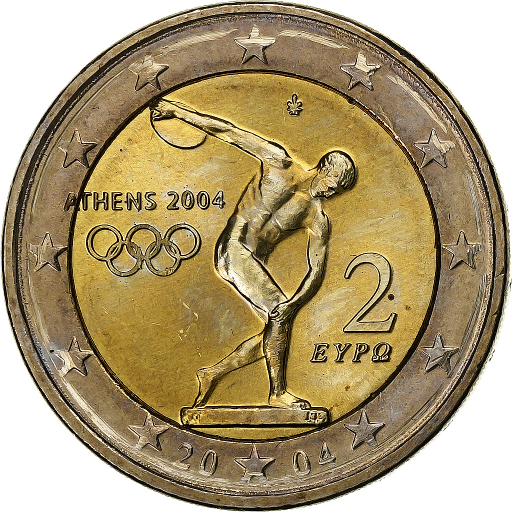 Grèce, 2 Euro, Jeux Olympiques, 2004, Athènes, Bimétallique, SPL