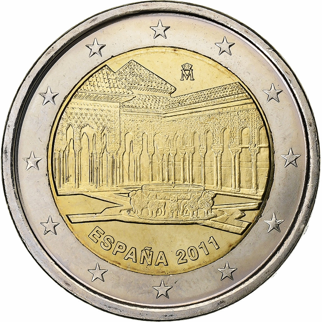 Spanien, 2 Euro, Alhambra of Granada, 2011, Madrid, Bi-Metallic, UNZ