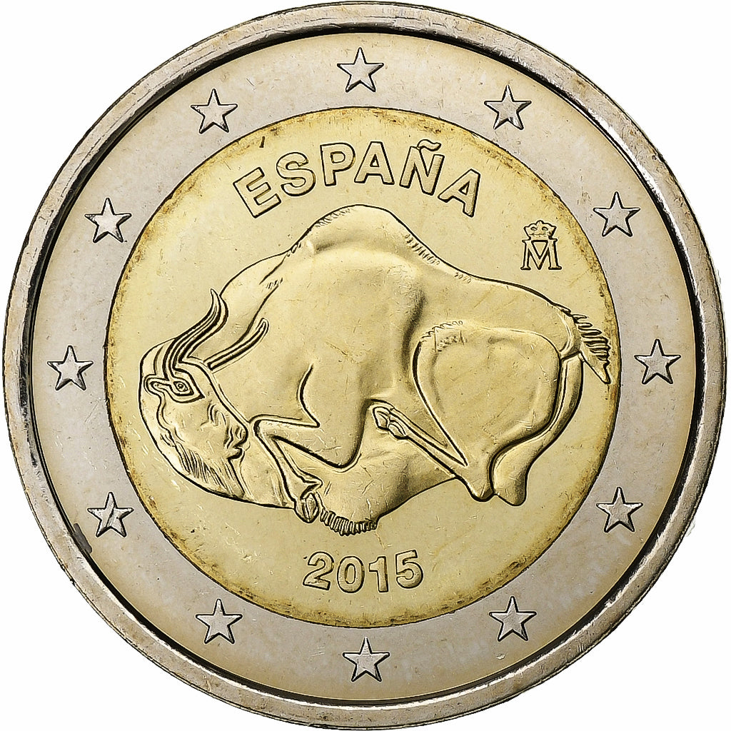 Spanien, 2 Euro, Cave of Altamira, 2015, Madrid, Bi-Metallic, UNZ