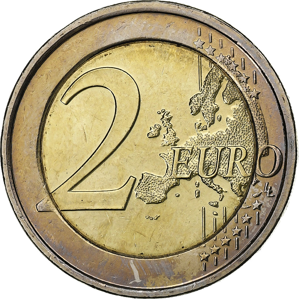 Belgium, Albert II, 2 Euro, Human Rights, 2008, Brussels, Bi-Metallic, AU(55-58)