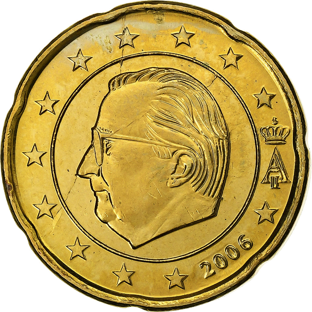 Belgio, Albert II, 20 Centimes, 2006, Brussels, Nordic gold, SPL