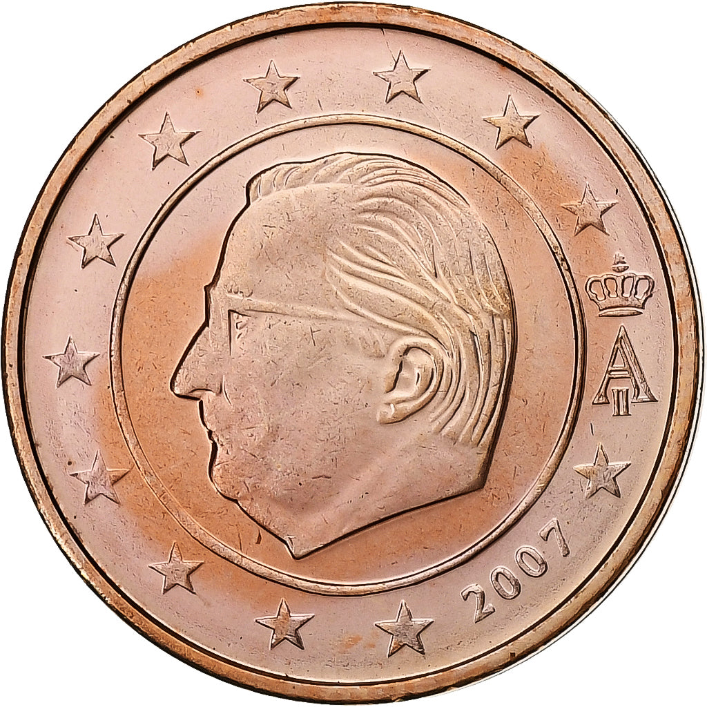 Belgique, Albert II, 2 Centimes, 2007, Bruxelles, Cuivre plaqué acier, SPL