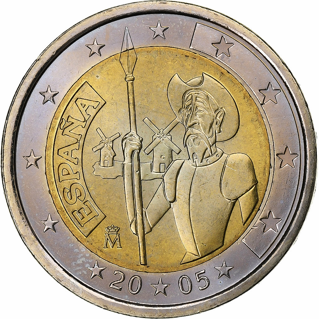 Spain, 2 Euro, Don Quixote, 2005, Madrid, Bi-Metallic, MS(63)