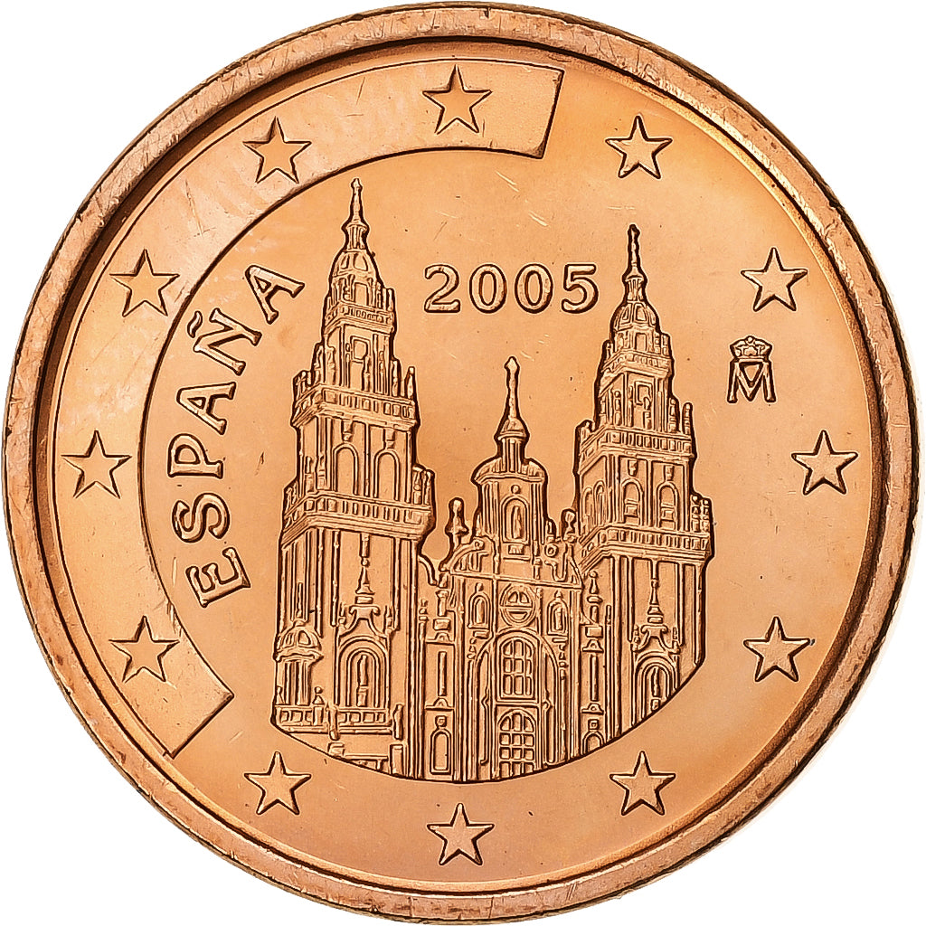 Spanje, 5 Centimes, 2005, Madrid, Copper Plated Steel, UNC-
