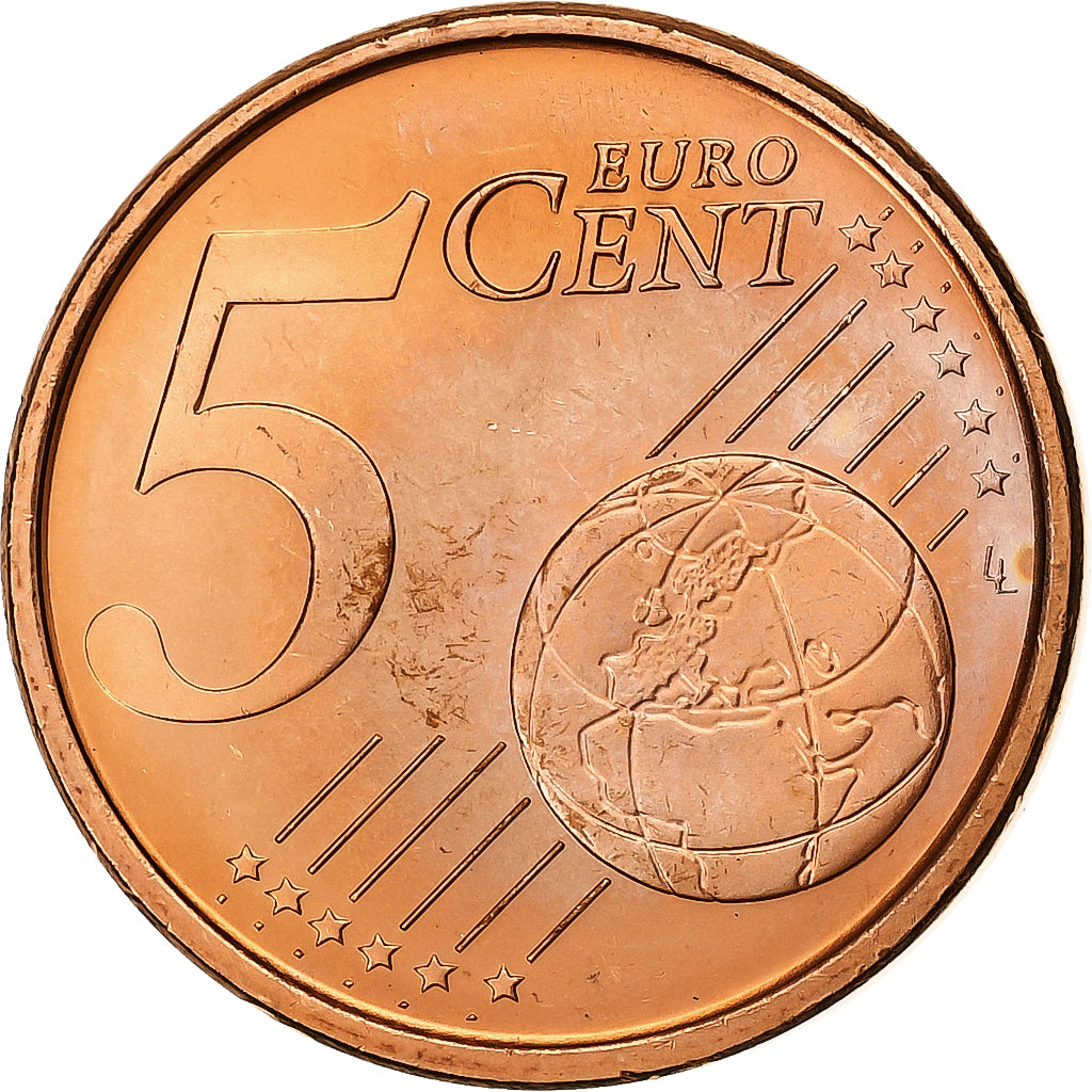 Spanje, 5 Centimes, 2005, Madrid, Copper Plated Steel, UNC-