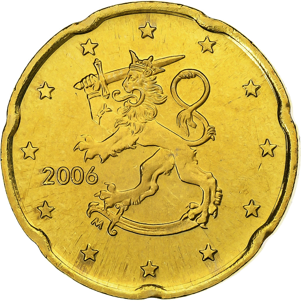 Finlandia, 20 Centimes, 2006, Vantaa, Nordic gold, MS(63)