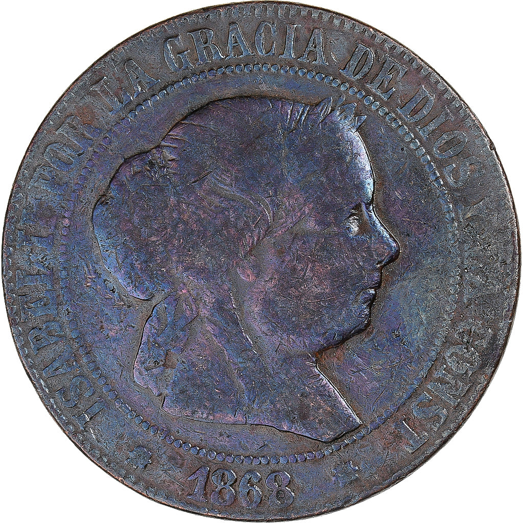 Moneda, España, 5 Centimos, 1868