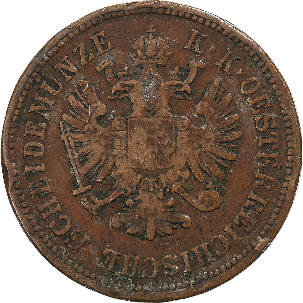 Austria, Franz Joseph I, 4 Kreuzer, 1861, Vienna, Copper, VF(30-35)
