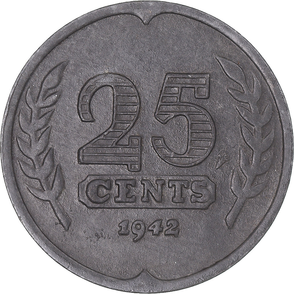 Moeda, Países Baixos, 25 Cents, 1942