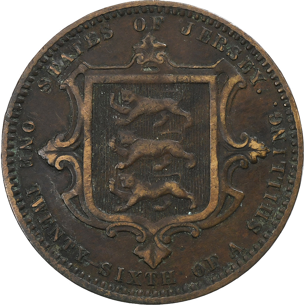 Jersey, Victoria, 1/26 Shilling, 1870, London, Brązowy, VF(20-25)