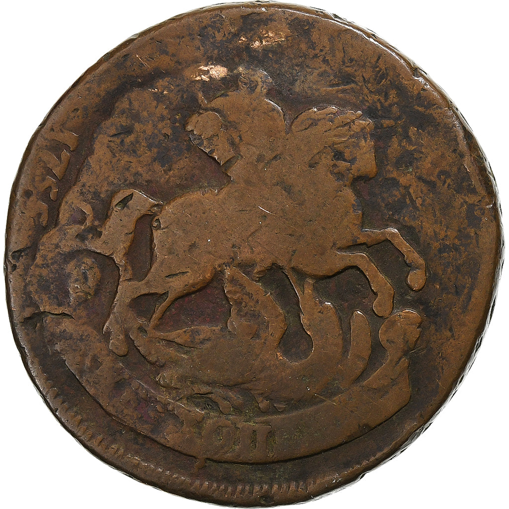 Rússia, Elizabeth, 2 Kopeks, 1759, Saint Petersburg, Cobre, F(12-15)