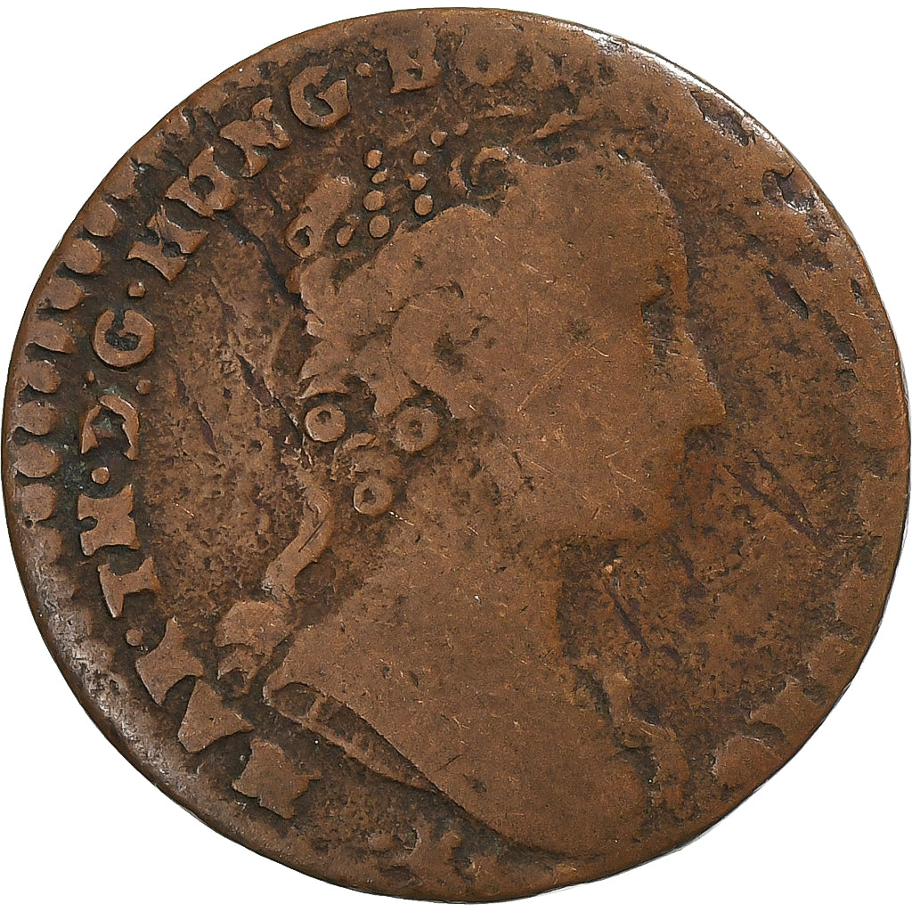 Paesi Bassi austriaci, Maria Theresa, Liard, 1745, Bruges, Rame, MB