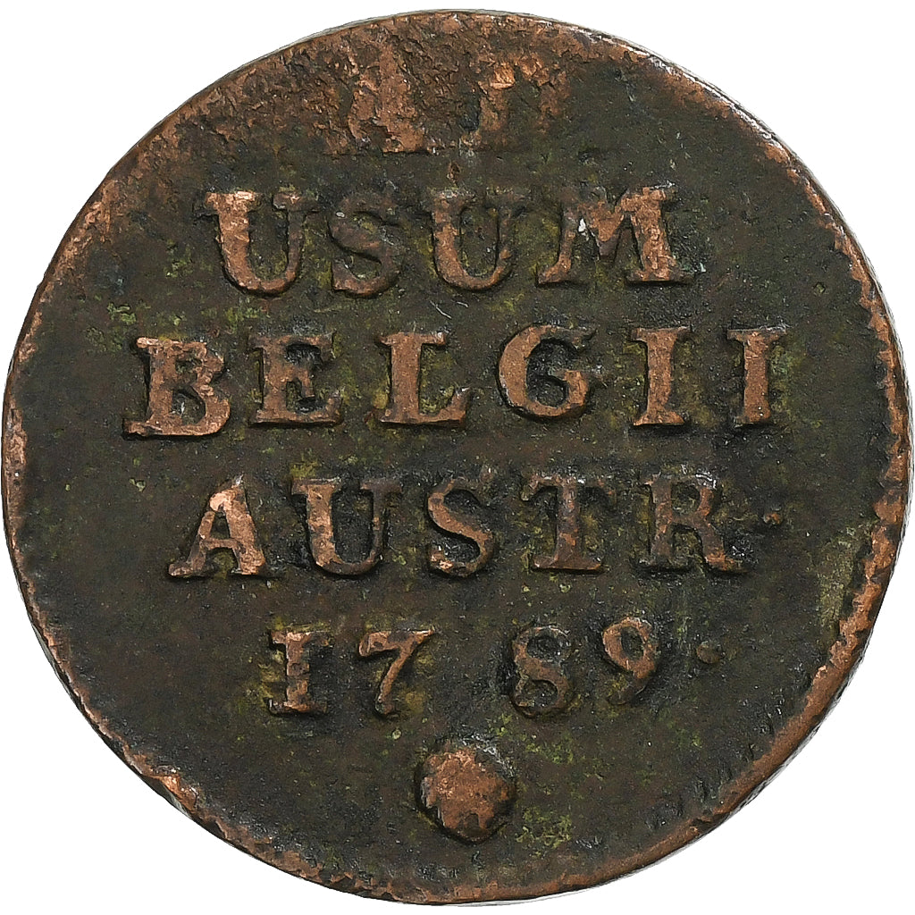 Austrian Netherlands, Joseph II, Liard, 1789, Brussels, Copper, VF(20-25)