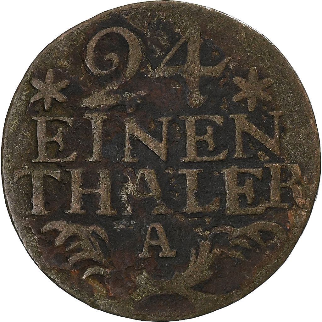 Prússia, Friedrich II, 1/24 Thaler, 1783, Berlin, Lingote, VF(20-25)