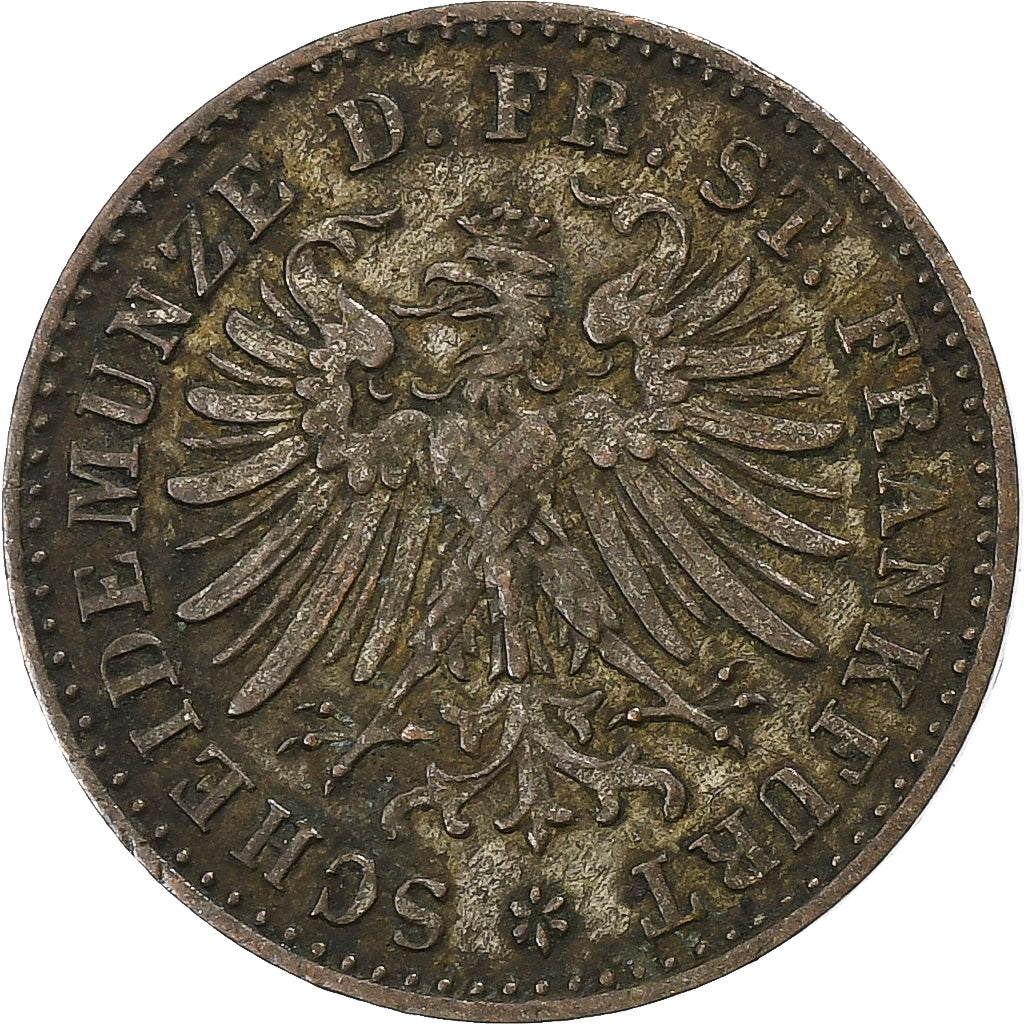Free imperial city of Frankfurt, Kreuzer, 1863, Vellón, BC+