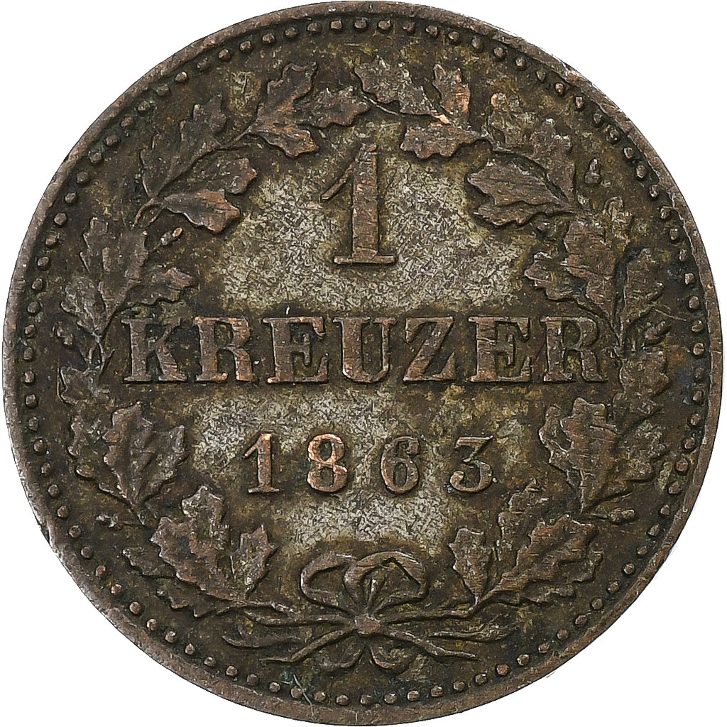 Free imperial city of Frankfurt, Kreuzer, 1863, Vellón, BC+