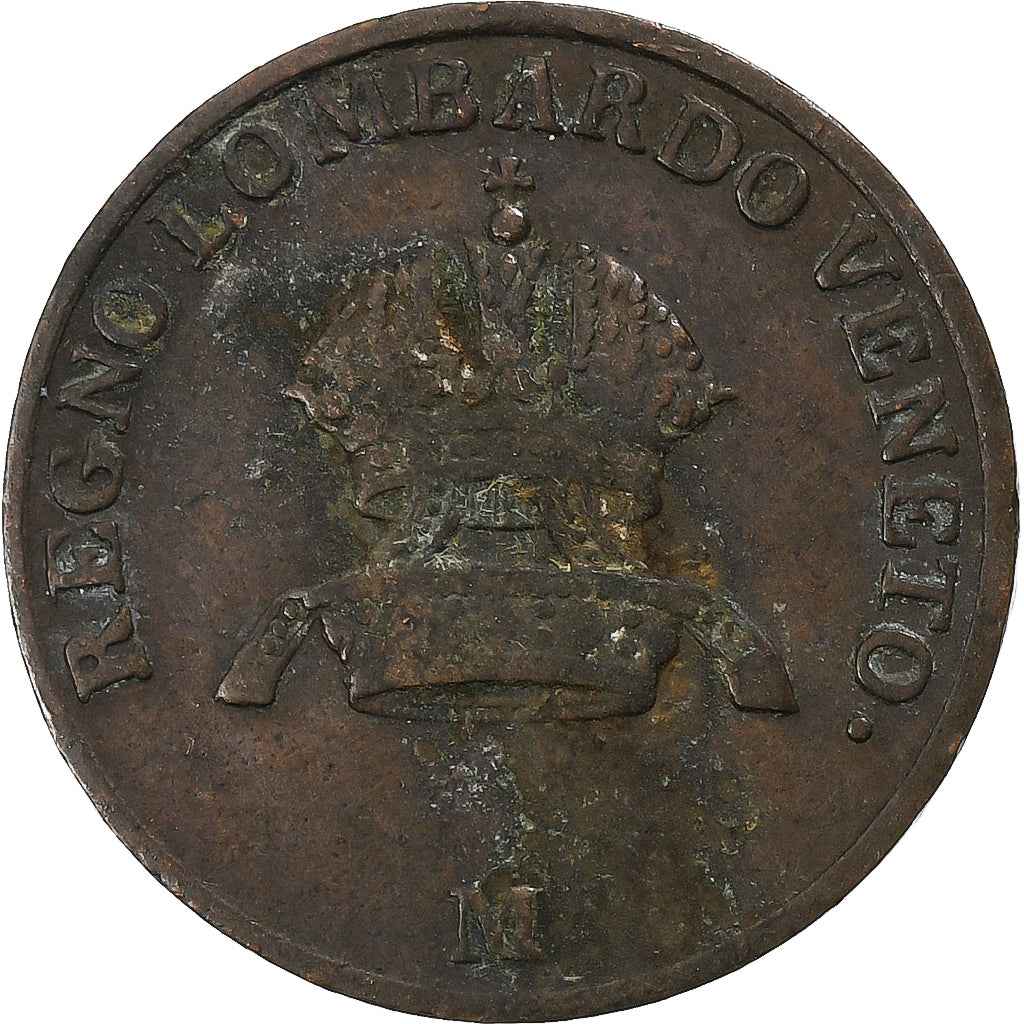 Royaume de Lombardie-Vénétie, François Ier, Centesimo, 1834, Milan, Cuivre, TB+