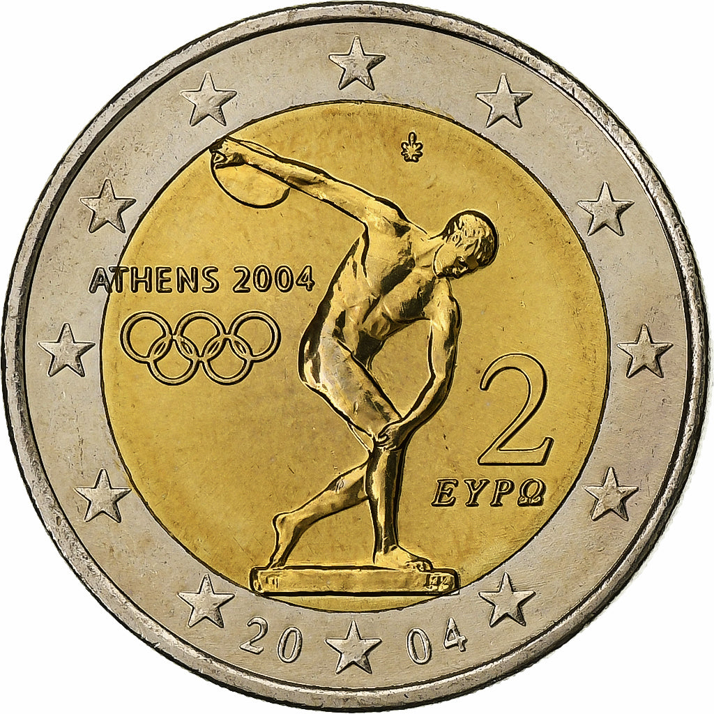 Grèce, 2 Euro, Jeux Olympiques, 2004, Athènes, Bimétallique, SPL