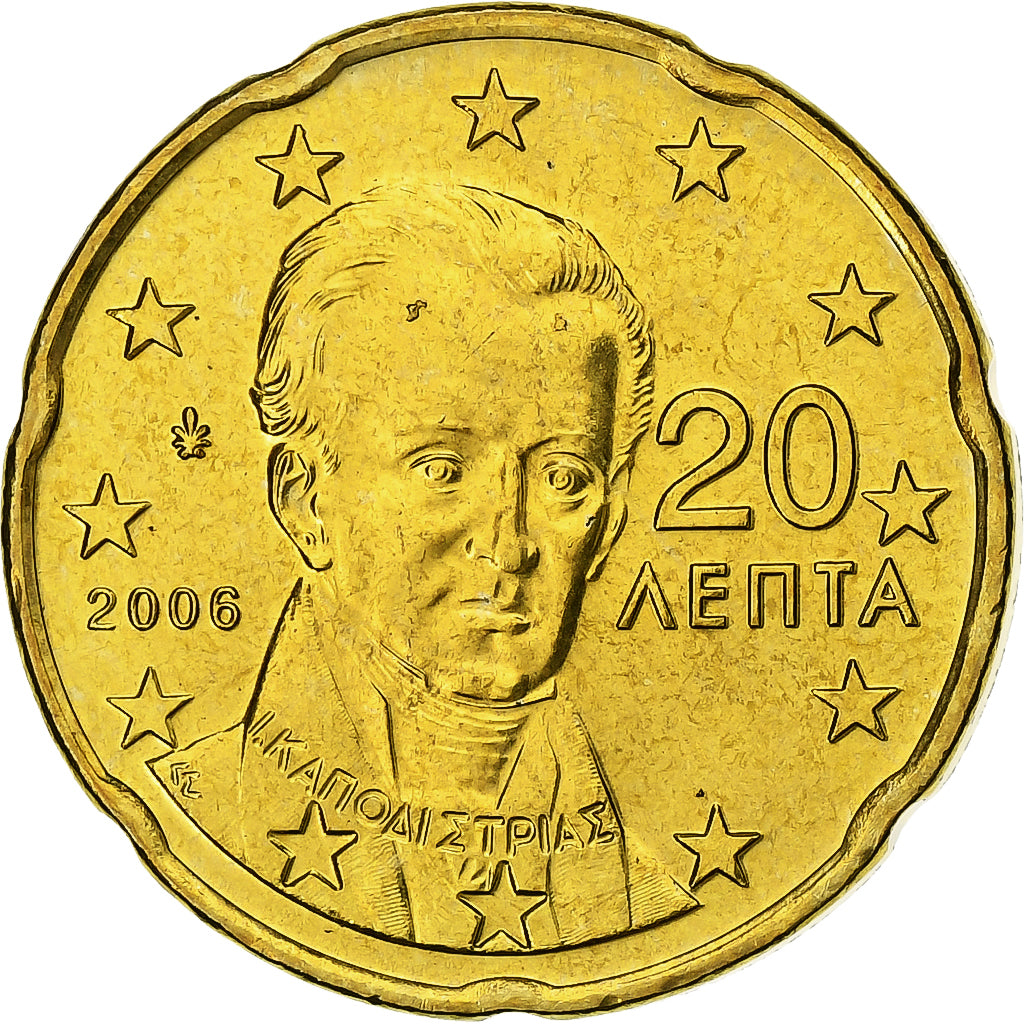 Griekenland, 20 Centimes, 2006, Athens, Nordic gold, UNC-