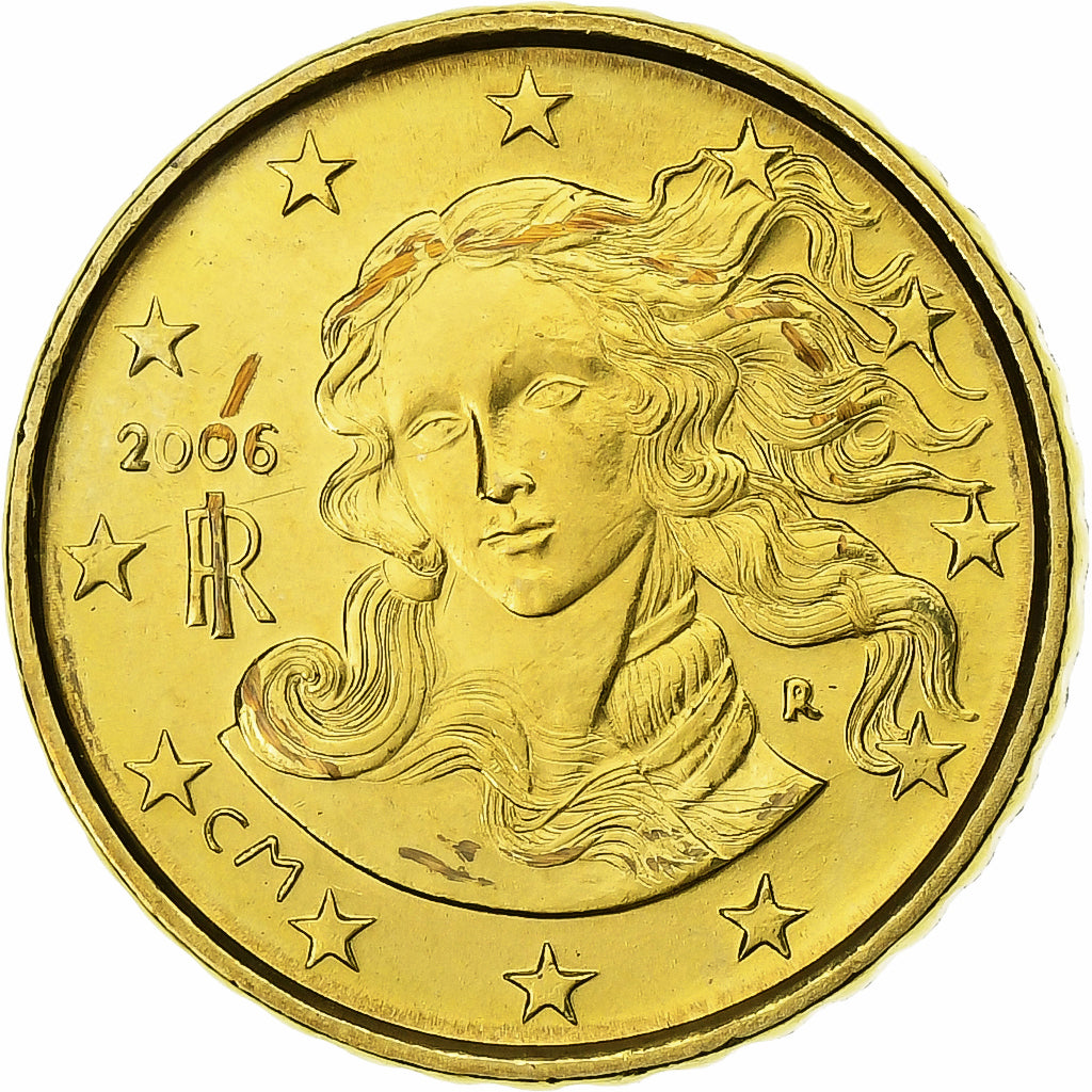 Włochy, 10 Centimes, 2006, Rome, Nordic gold, MS(63)