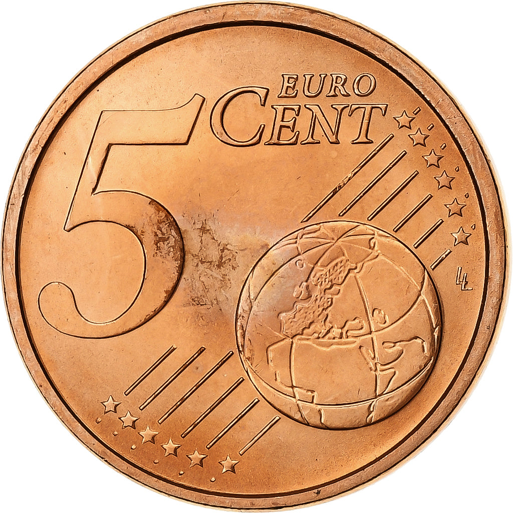 Italia, 5 Centimes, 2002, Rome, Acciaio placcato rame, SPL