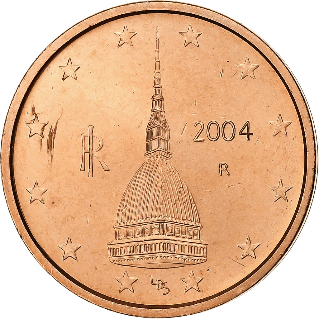 Italy, 2 Centimes, 2004, Rome, Copper Plated Steel, MS(63)