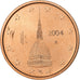 Italy, 2 Centimes, 2004, Rome, Copper Plated Steel, MS(63)