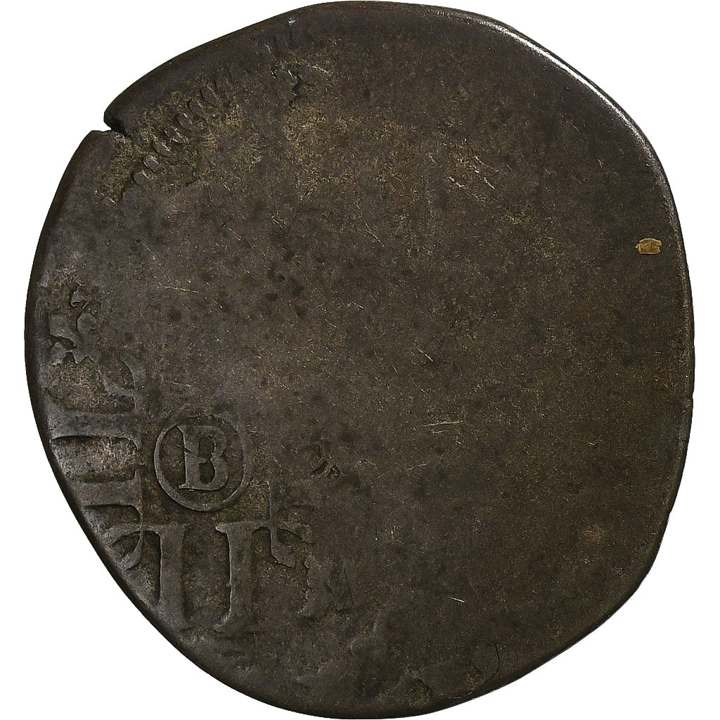 Francja, Louis XIV, Quinzain aux 8 L, 1693, Rouen, contremarqué lis, Bilon