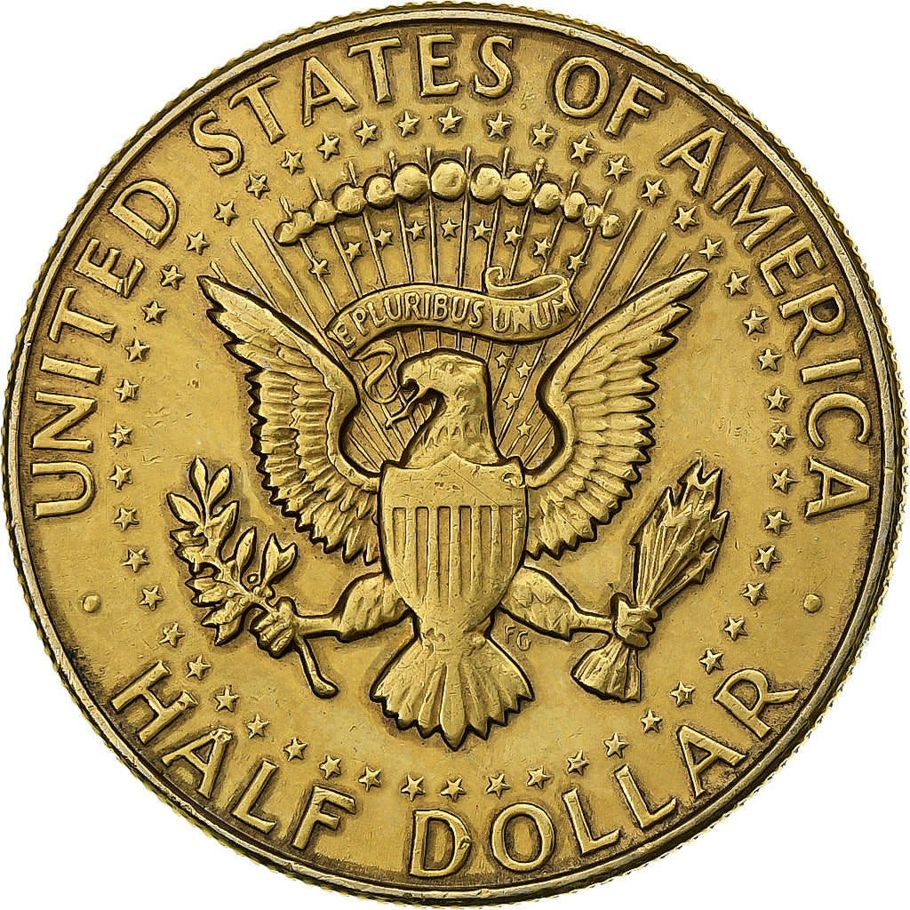 Stati Uniti, Half Dollar, Kennedy, 1968, Denver, golden, Biglione, SPL-