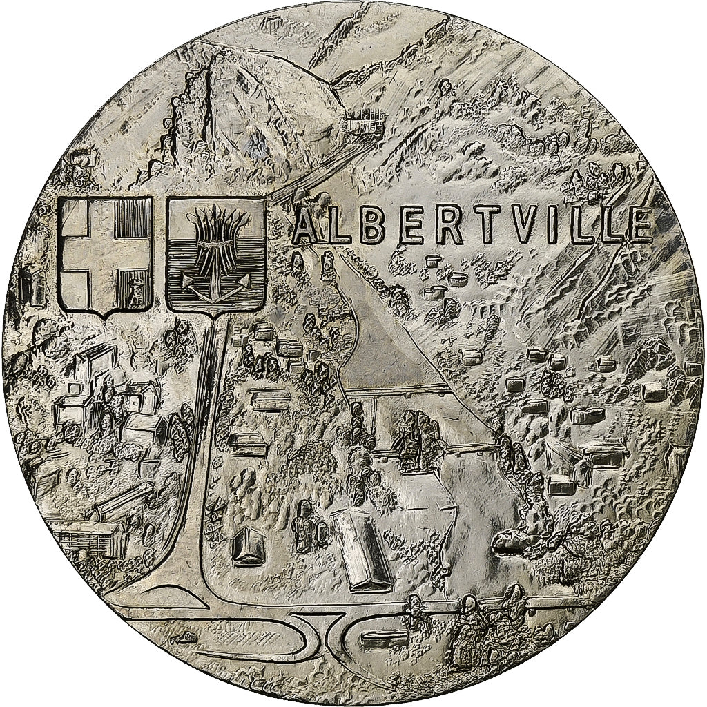 Frankreich, Medaille, Albertville, 1992, Copper-nickel Aluminium, UNZ