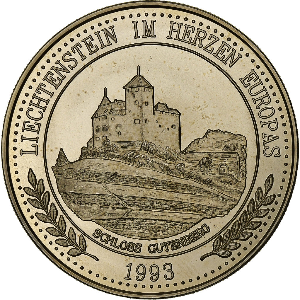Liechtenstein, 5 Ecu, Castle of Gutenberg, 1993, Balerna, Rame-nichel, SPL