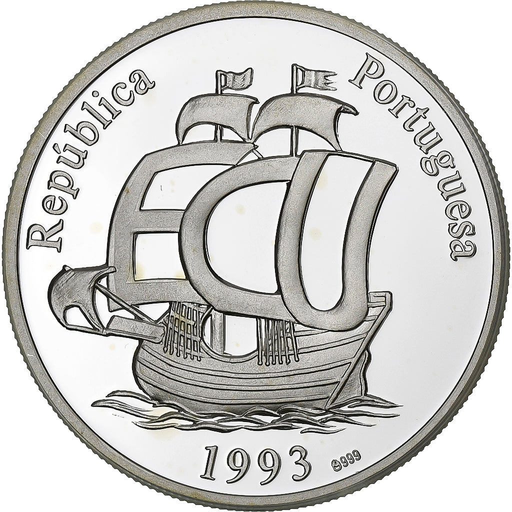 Portugal, Ecu, Vasco de Gama, 1993, Silver, Proof, MS(65-70)